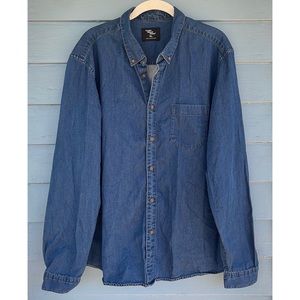 Primark Dark Wash Chambray Button-Down Top